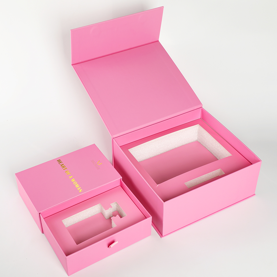 Luxury Skincare Christmas Gifts - Custom Luxury Pink With Paper Foam
