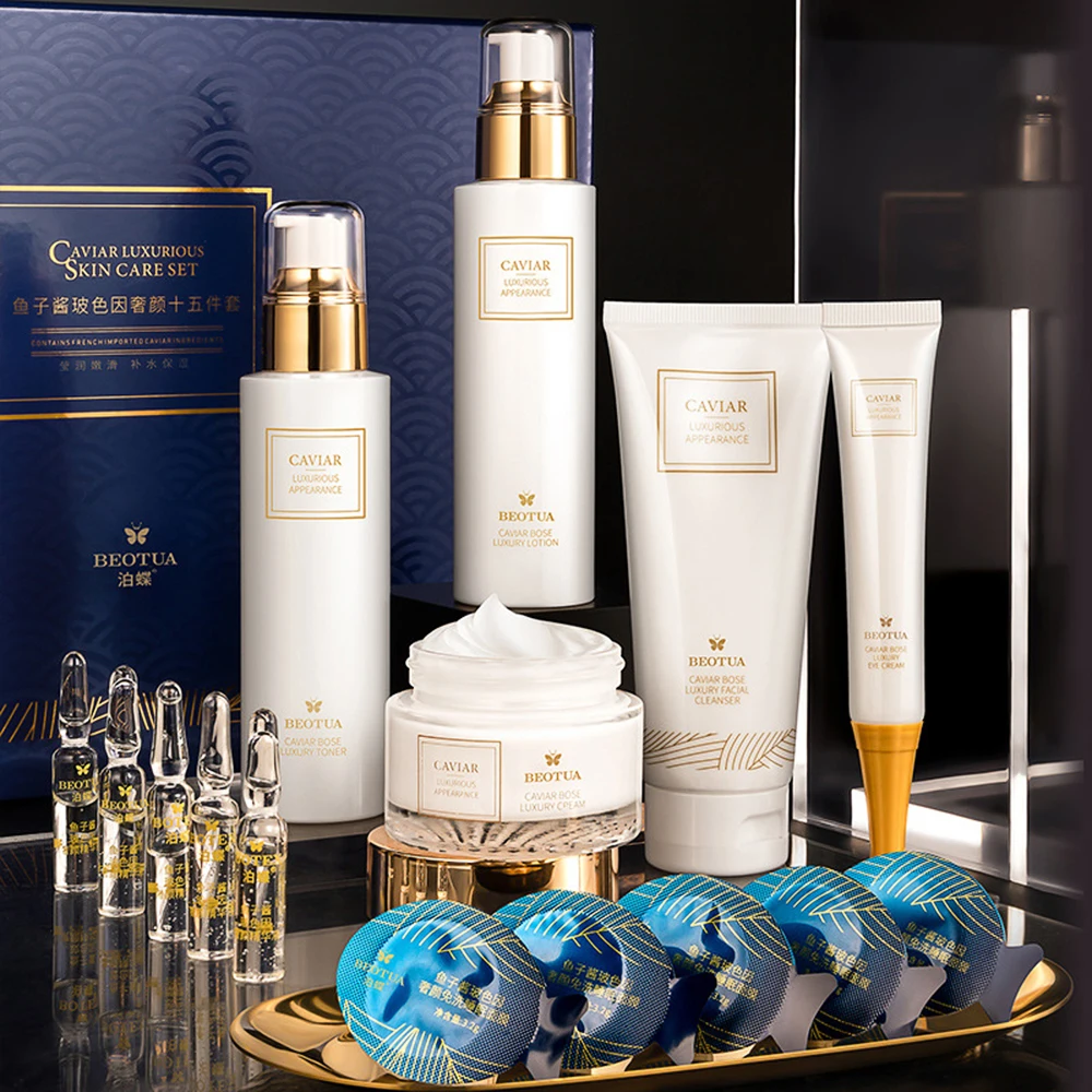 15PCS Caviar Skin Care Set Fac - Oligopeptide Wrinkle recension och pris